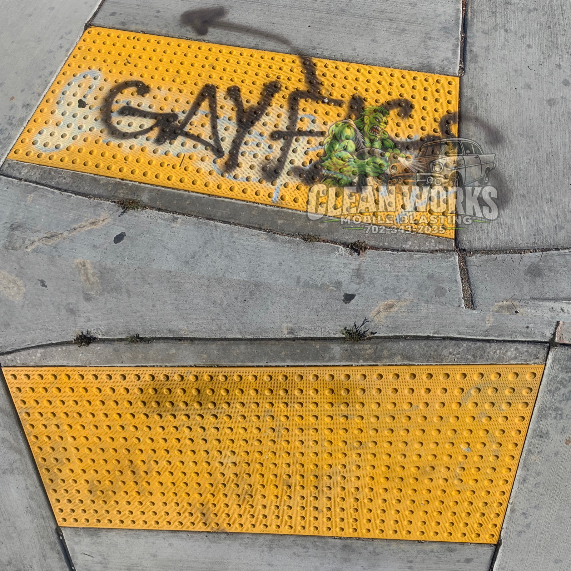 Sidewalk Tactile Strips — Concrete Cleaning