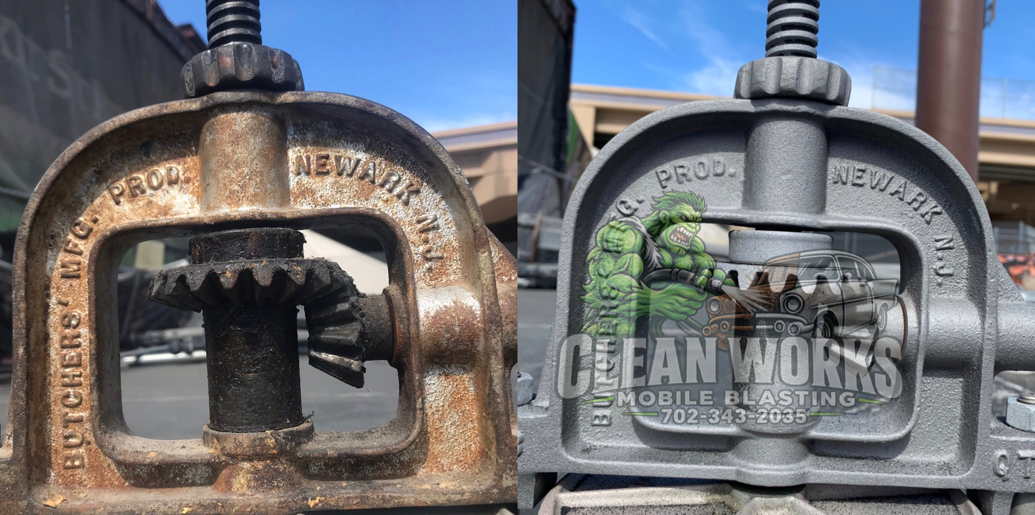 Industrial Vise — Before & After