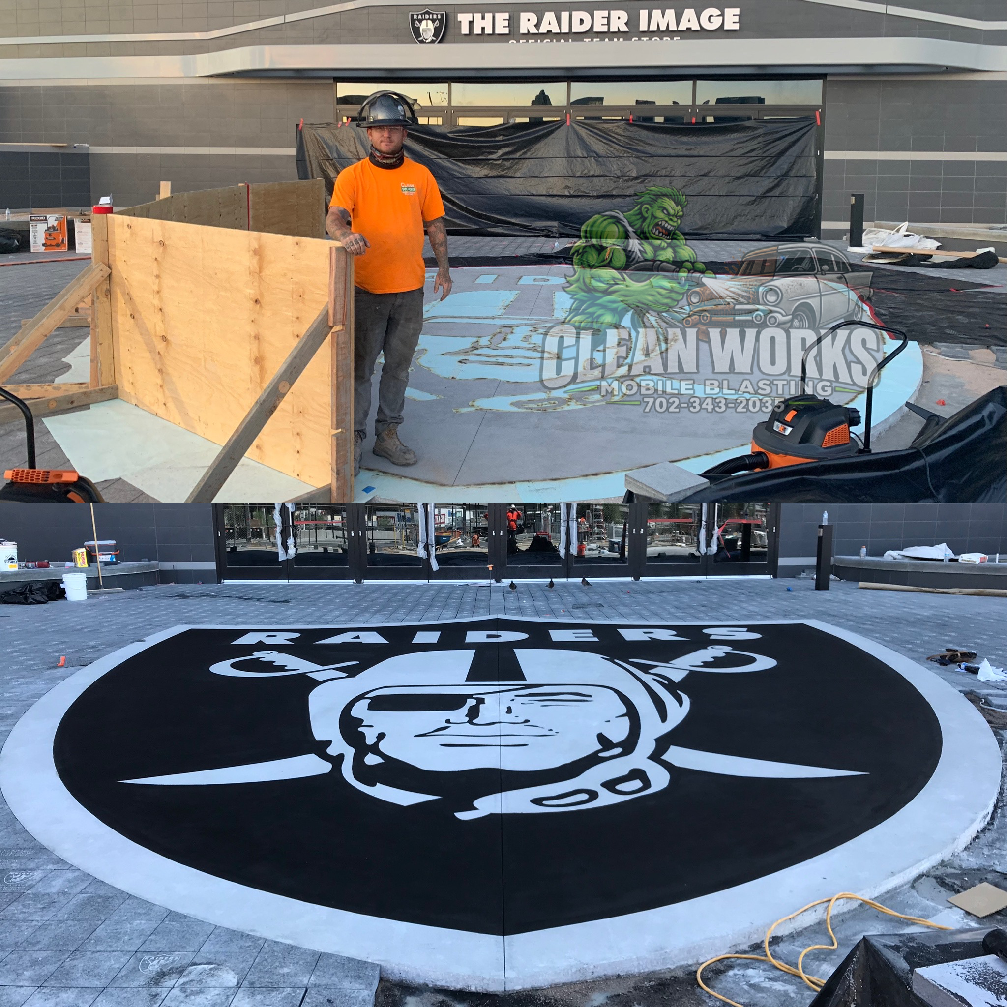 Allegiant Stadium — Raiders Logo Sandblasted